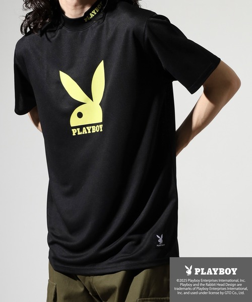 PLAYBOY（プレイボーイ） tシャツ プリントハイネック 半袖Tシャツ