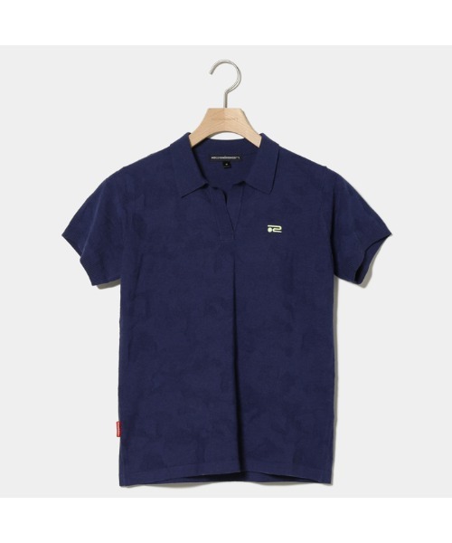 ポロシャツ ポロ 「Rosasen/GOLF」カモフラジャカード半袖ニットポロ レディース