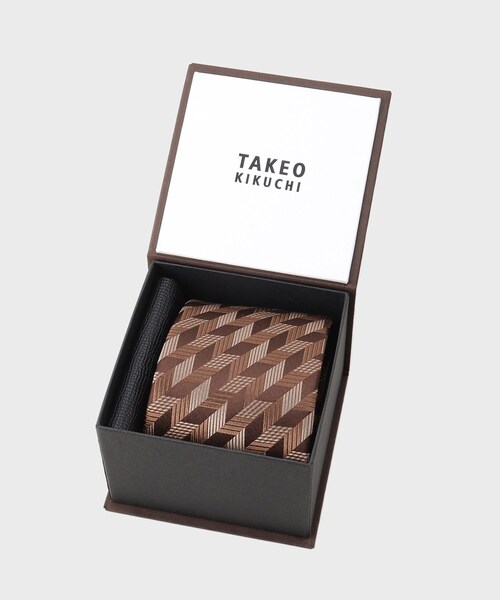 タケオキクチ 矢絣柄 ネクタイ+名刺入れBOXセット TAKEO KIKUCHI ネクタイ 「矢絣柄」ネクタイ+名刺入れBOXセット