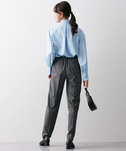 シェリエ　チェックテーパードパンツ　新品 セール】高身長 ストレッチチェックテーパードパンツ 丈長め