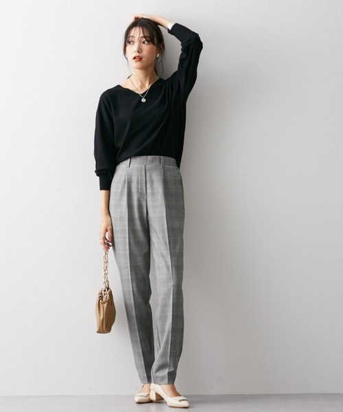 08sircus テーパード　ウールパンツ slattgir スラックス パンツ 高身長 ひんやりストレッチきれいめ