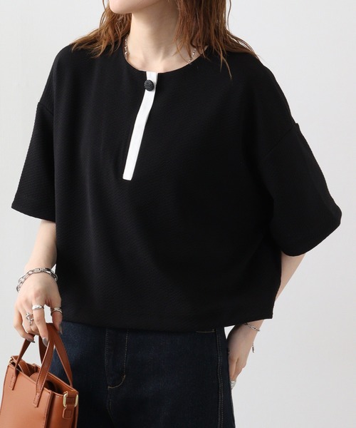 tシャツ A.N.L エンボスカットソー配色PO レディース