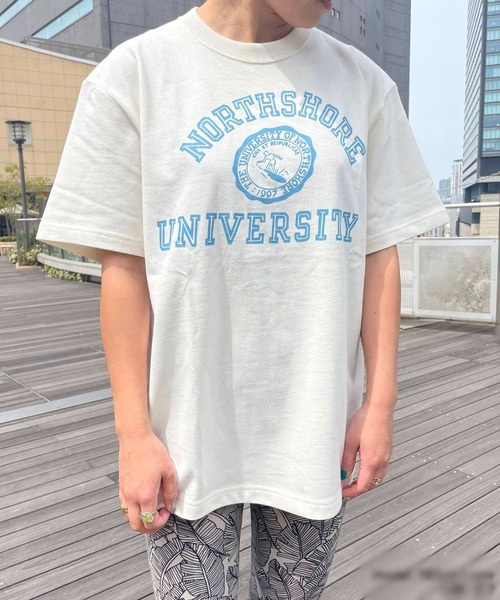 tシャツ 「日本製」グリーンボウル 「GREEN BOWL」Organic CottonT-shirts (C柄 NORTHE SHORE） レディー GREEN BOWL tシャツ 「日本製」グリーンボウル 「GREEN BOWL