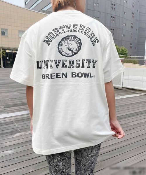 tシャツ 「日本製」グリーンボウル 「GREEN BOWL」Organic CottonT-shirts (C柄 NORTHE SHORE） レディー GREEN BOWL tシャツ 「日本製」グリーンボウル 「GREEN BOWL