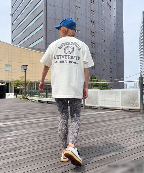 tシャツ 「日本製」グリーンボウル 「GREEN BOWL」Organic CottonT-shirts (C柄 NORTHE SHORE） レディー GREEN BOWL tシャツ 「日本製」グリーンボウル 「GREEN BOWL