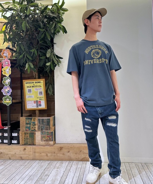 tシャツ 「日本製」グリーンボウル 「GREEN BOWL」Organic CottonT-shirts (C柄 NORTHE SHORE） レディー GREEN BOWL tシャツ 「日本製」グリーンボウル 「GREEN BOWL