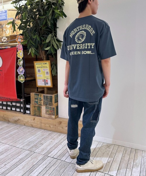 tシャツ 「日本製」グリーンボウル 「GREEN BOWL」Organic CottonT-shirts (C柄 NORTHE SHORE） レディー GREEN BOWL tシャツ 「日本製」グリーンボウル 「GREEN BOWL