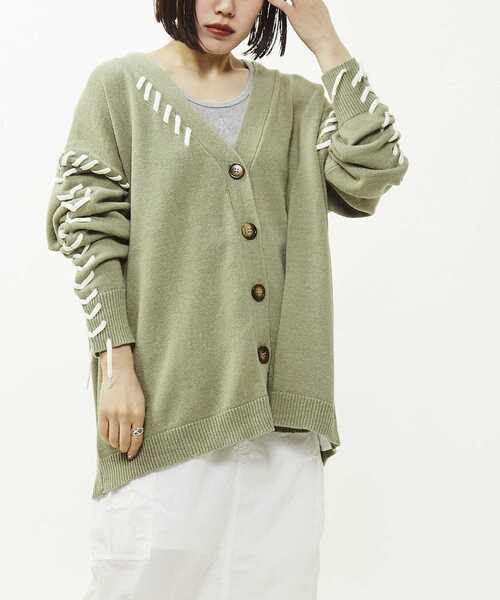 ニット セーター BLANKET STITCH KNIT SHORT CARDIGAN レディース BLANKET STITCH KNIT SHORT CARDIGAN｜CONVERSE TOKYO