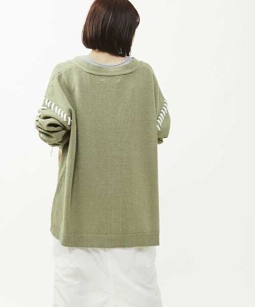 CONVERSE TOKYO カーディガン BLANKET STITCH KNIT CARDIGAN