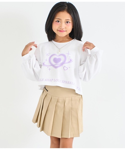 ANAP kids（アナップキッズ） スカート ハートボタン裾プリーツ