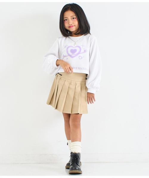 ANAP kids（アナップキッズ） スカート ハートボタン裾プリーツ
