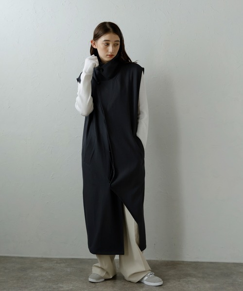 MINERTE ベスト ジレ 「MINERTE」cut out tailored gilet / 裾