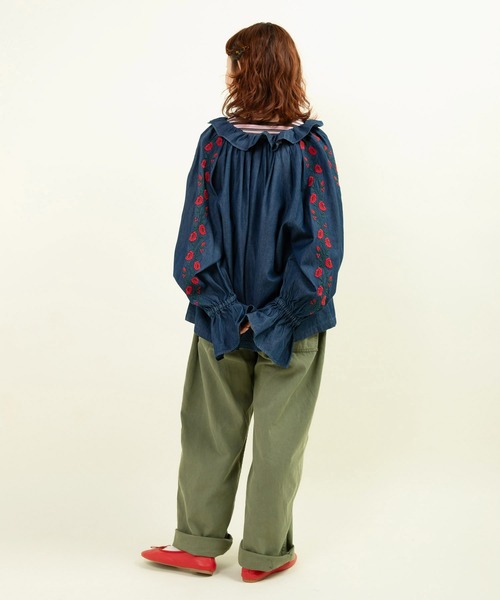 売れ筋商品|||CHILD WOMAN チャイルドウーマン 袖刺繍ギャザーブラウス CHILD WOMAN ブラウス シャツ 袖刺繍ギャザーブラウス