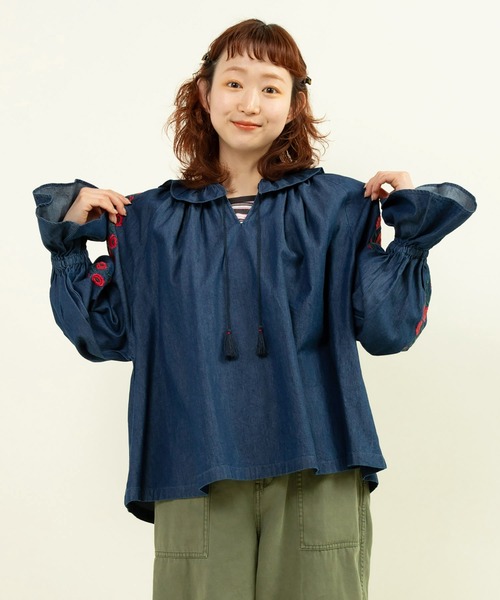 売れ筋商品|||CHILD WOMAN チャイルドウーマン 袖刺繍ギャザーブラウス 楽天市場】CHILD WOMAN チャイルドウーマン 袖刺繍ギャザー