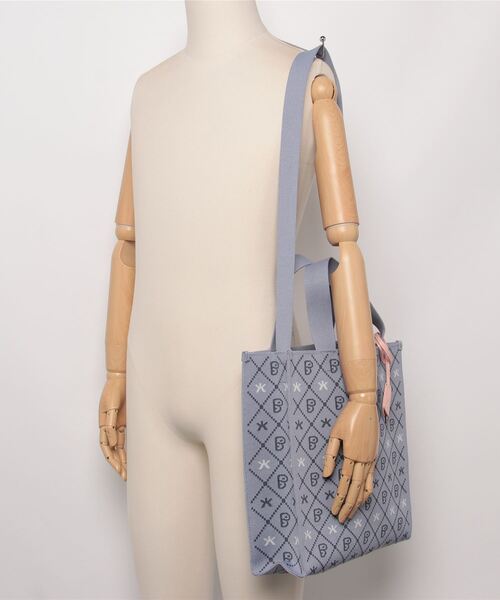 BAPY BY A BATHING APE トートバッグ MONOGRAM KNIT SHOPPER