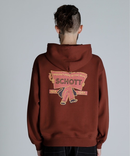 Schott☆ネオンサイン パーカー 要在庫確認 Schott N.Y.C パーカー Schott/ショット/HOODED SWEAT NEON SIGN