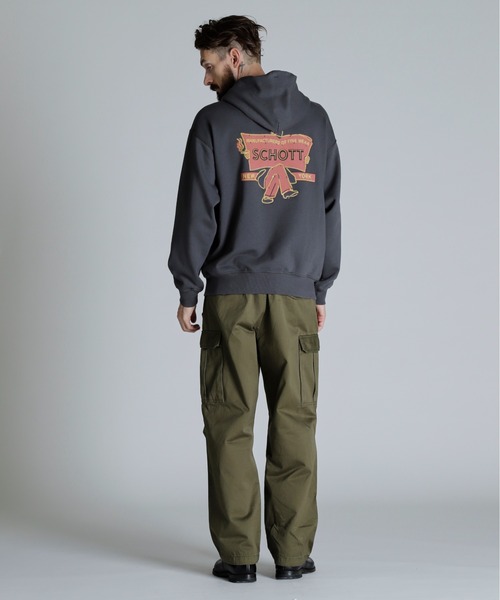 Schott☆ネオンサイン パーカー 要在庫確認 Schott N.Y.C パーカー Schott/ショット/HOODED SWEAT NEON SIGN