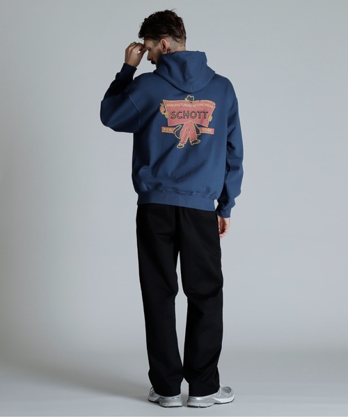 Schott☆ネオンサイン パーカー 要在庫確認 Schott N.Y.C パーカー Schott/ショット/HOODED SWEAT NEON SIGN