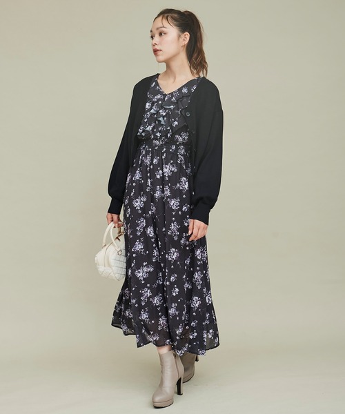 31 Sons de mode ワンピース ボリュームフリルフラワープリント