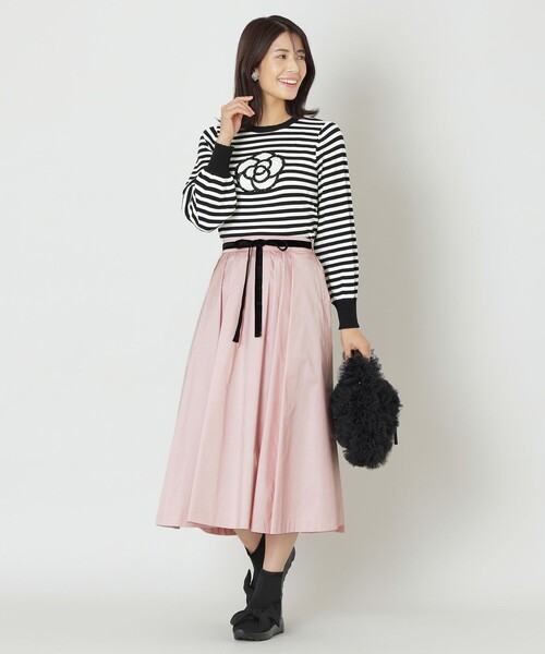 TO BE CHIC スカート 「大人百花 掲載」マイクロタフタ タックス