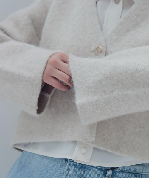 Linen-like Collarless Jacket - Navy [A02_9251607] | AOKI GLOBAL