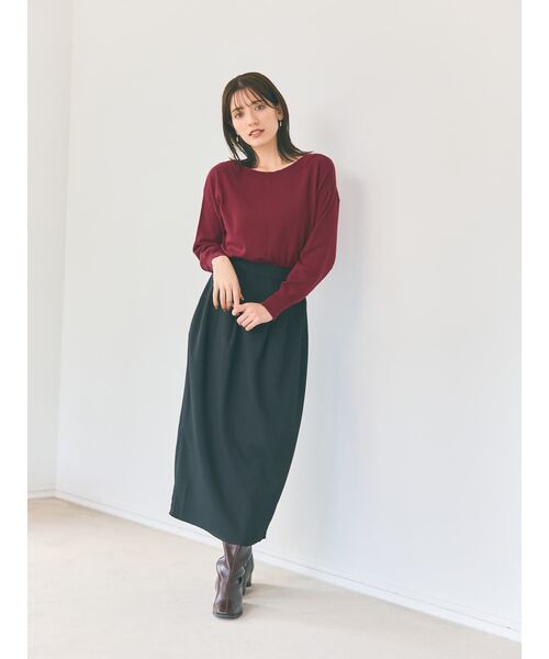 ニット セーター 2wayネックゆるニット「低身長・小柄女性