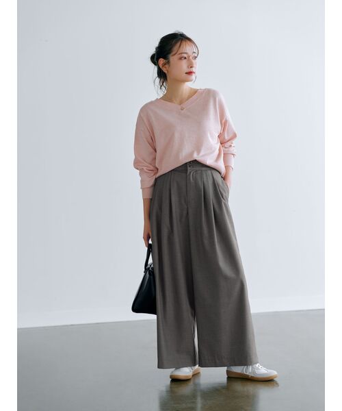 ニット セーター 2wayネックゆるニット「低身長・小柄女性