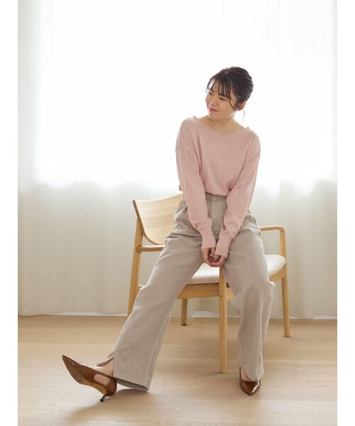 ニット セーター 2wayネックゆるニット「低身長・小柄女性」 レディース ニット セーター 2wayネックゆるニット「低身長・小柄女性