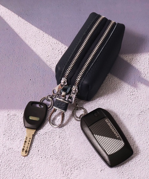 1290y【新品、激安！5個セット】 高級 牛革 キーケース ダブルポケット 黒 キーケース ダブルポケットスマートキーケース : ZOZOTOWN Yahoo!店