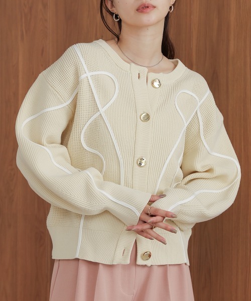 【愛されニット】スポンディッシュ2WAYクロップドカーディガン La boutique Bonbon カーディガン 「愛されニット」スポン