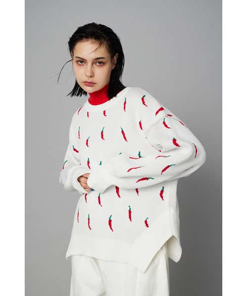 ニット セーター Chili pattern knit pullover　　チリパターンニットプルオーバー レディース