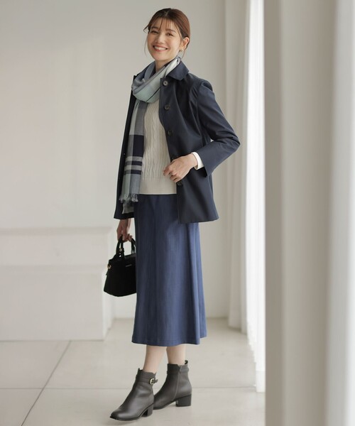 J.PRESS LADIES L 【撥水】ツイル ショート コート　ネイビー J.PRESS（J.プレス） ステンカラーコート コート 「撥水・WEB限定