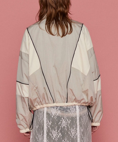 メゾンスペシャル　リバーシブルチュールドッキングトラックジャケット MAISON SPECIAL ブルゾン アウター Reversible Tulle Docking