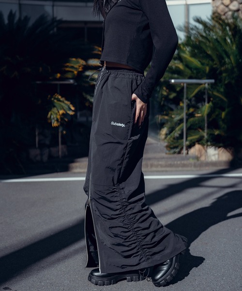 Subciety（サブサエティ） ロング スカート Front zip gather skirt