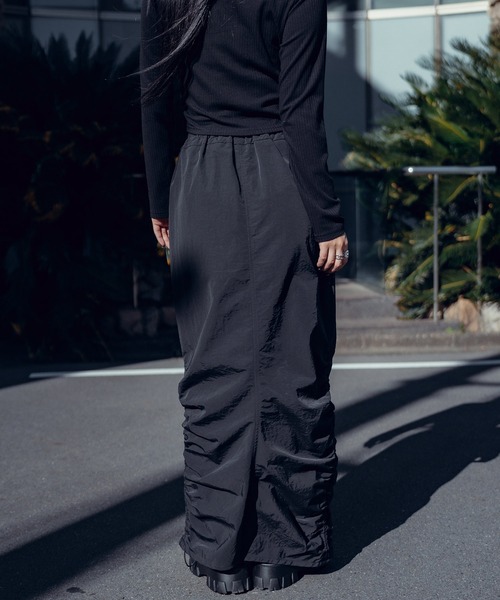 Subciety（サブサエティ） ロング スカート Front zip gather skirt