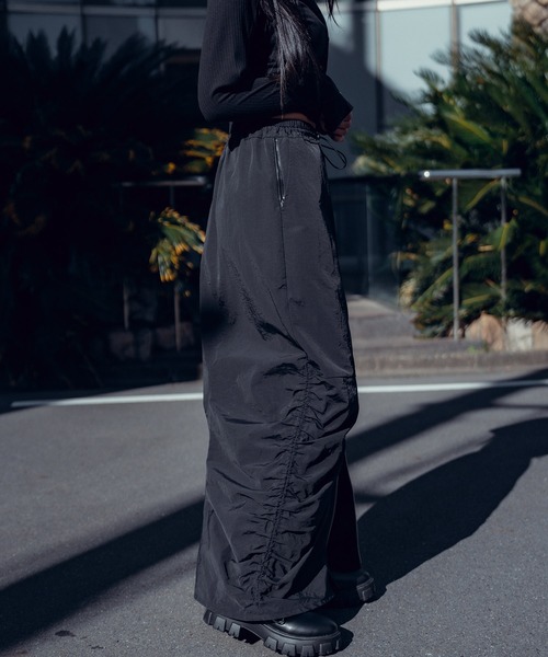 Subciety（サブサエティ） ロング スカート Front zip gather skirt