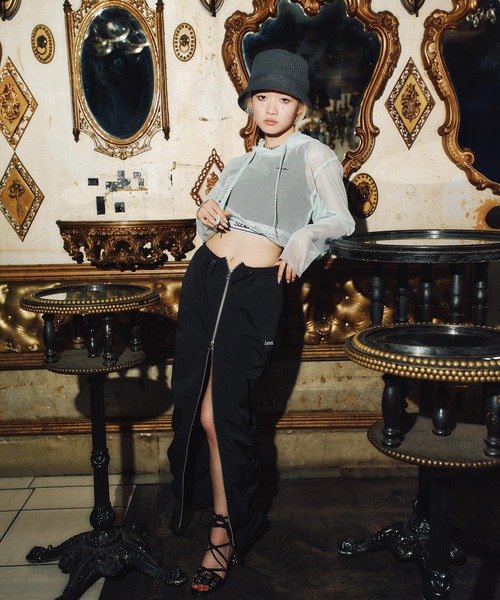 Subciety（サブサエティ） ロング スカート Front zip gather skirt