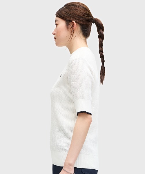 FRED PERRY フレッドペリー Tシャツ　メッシュトップス　ホワイト FRED PERRY フレッドペリー Tシャツ メッシュトップス ホワイト