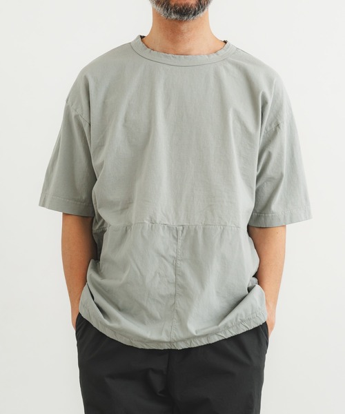 quadro tシャツ 24/1GTIIスーパー天竺布帛切替クルーネックプル