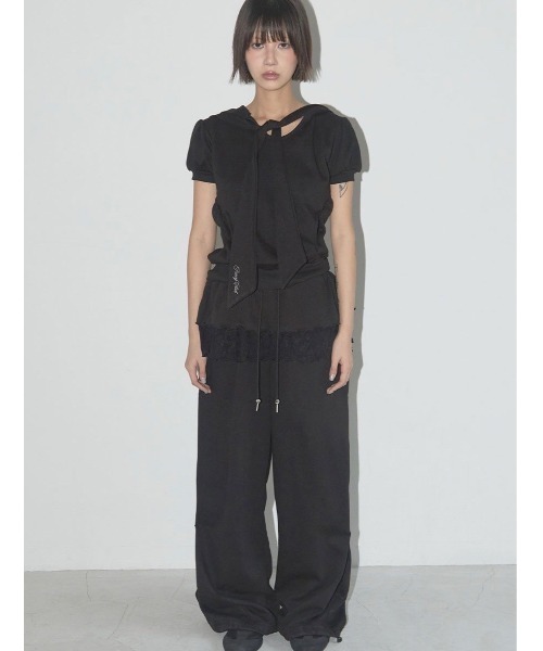 fancy club Puff Round Scarf Hoodie ブラック FANCY CLUB パーカー 「FANCY CLUB」PUFF ROUND SCARF HOODIE