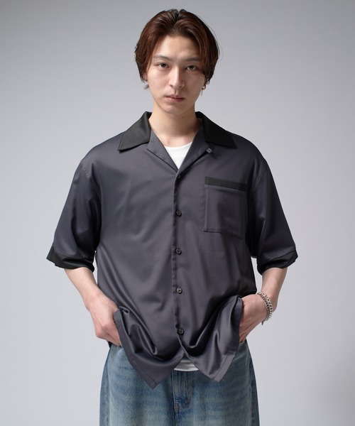 Lui's シャツ バンブーレーヨンボーリングシャツ メンズ