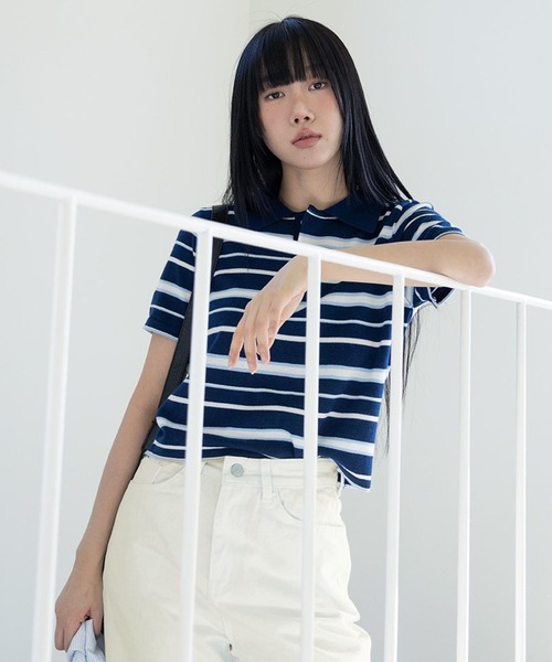tシャツ 3.3 Field Trip／ボーダーポロTシャツ レディース 3.3 Field Trip／ボーダーポロTシャツ（Tシャツ/カットソー