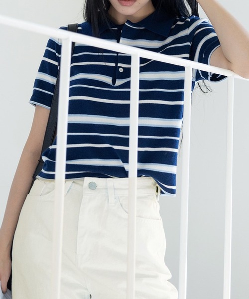 tシャツ 3.3 Field Trip／ボーダーポロTシャツ レディース 3.3 Field Trip／ボーダーポロTシャツ（Tシャツ/カットソー