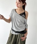 カップ付き キャミソール カップ付きレオパード...の詳細画像5
