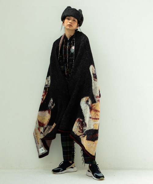 【新品タグ付き】STOFストフ ストール（Flagments JQstole) STOF（ストフ） ストール マフラー STAR MOHAIR KNIT BLANKET メンズ