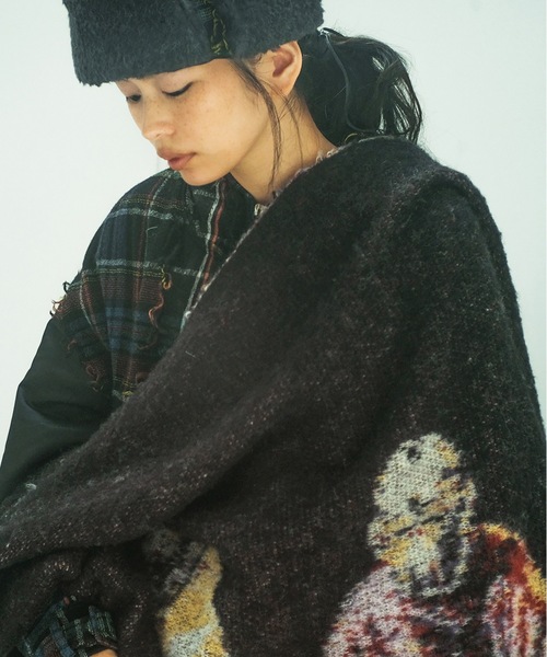 STOF（ストフ） ストール マフラー STAR MOHAIR KNIT BLANKET メンズ