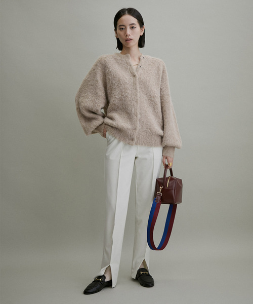 アダムエロペ　WEB限定カーディガン　ベージュ ADAM ET ROPE'（アダムエロペ） カーディガン 「WEB限定」ボリューム