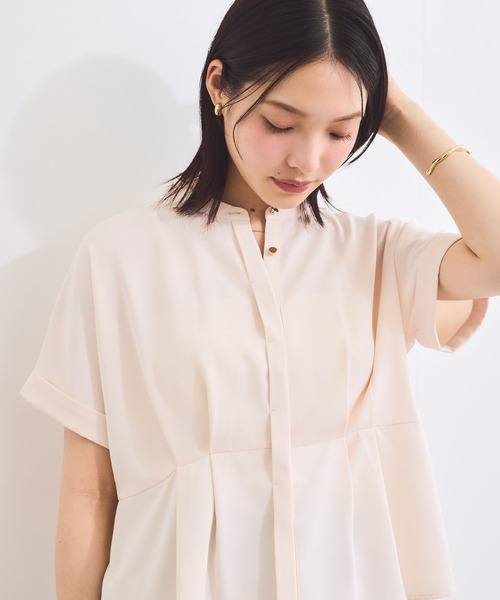 ブラウス シャツ 「好機能シリーズ」接触冷感/UVカット/タックブラウス レディース AMERICAN HOLIC シャツ ブラウス 接触冷感バックギャザーシャツ