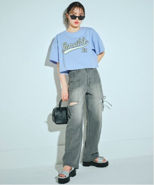 LOVETOXIC パンツ リボンスリットデニムパンツ キッズ 子供服