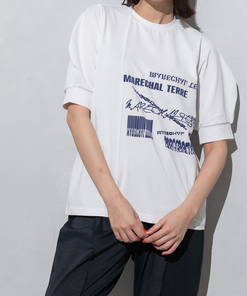 tシャツ ラッシュガードマルチプリントトップス「吸水速乾」/「紫外線防止」 レディース